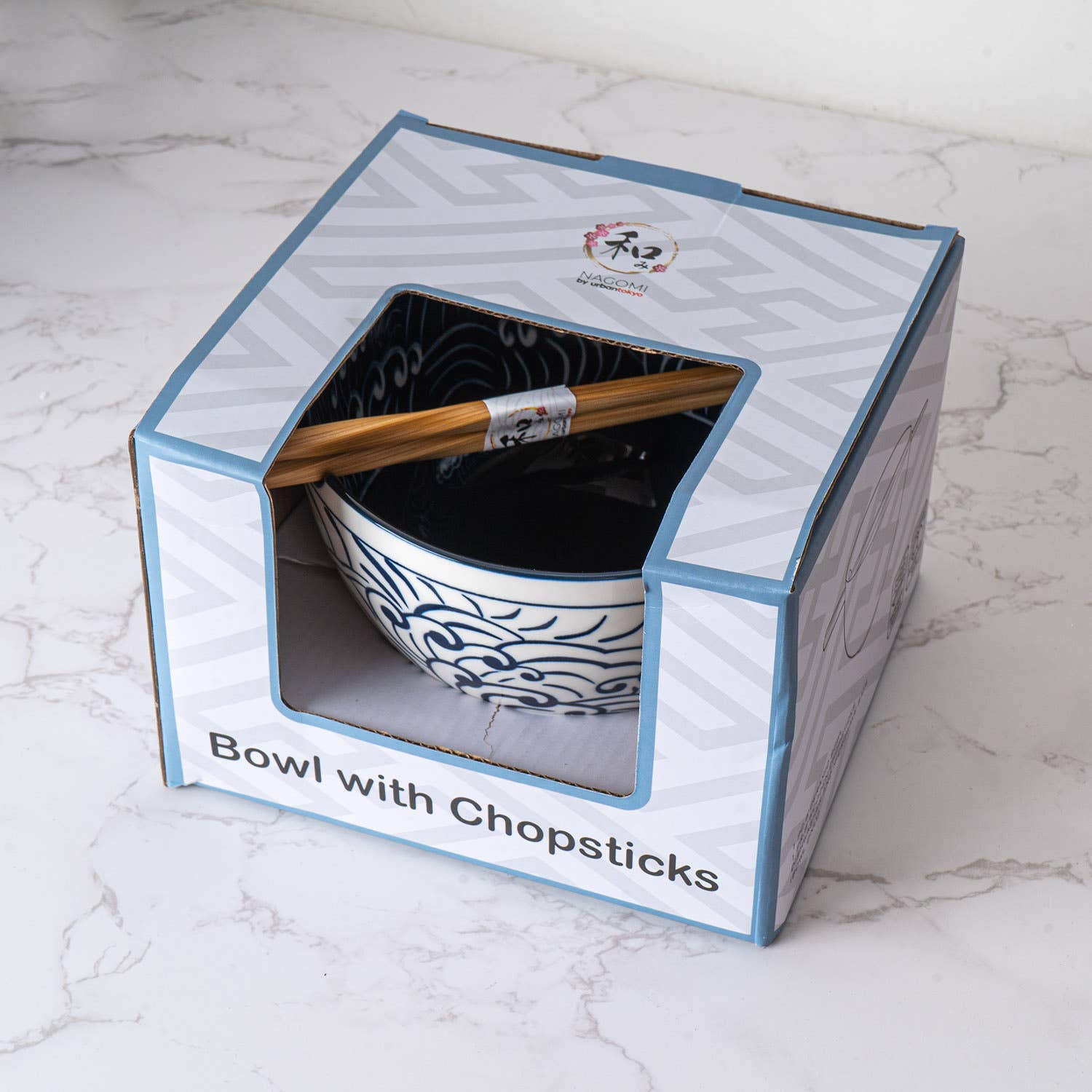 20oz Porcelain Bowl Chopsticks Set – Nami Waves Design - MaisonBeach