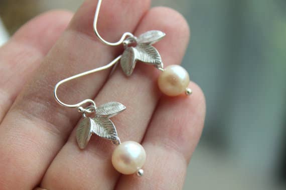 Laalee Jewelry - Silver Freshwater Pearl Earrings