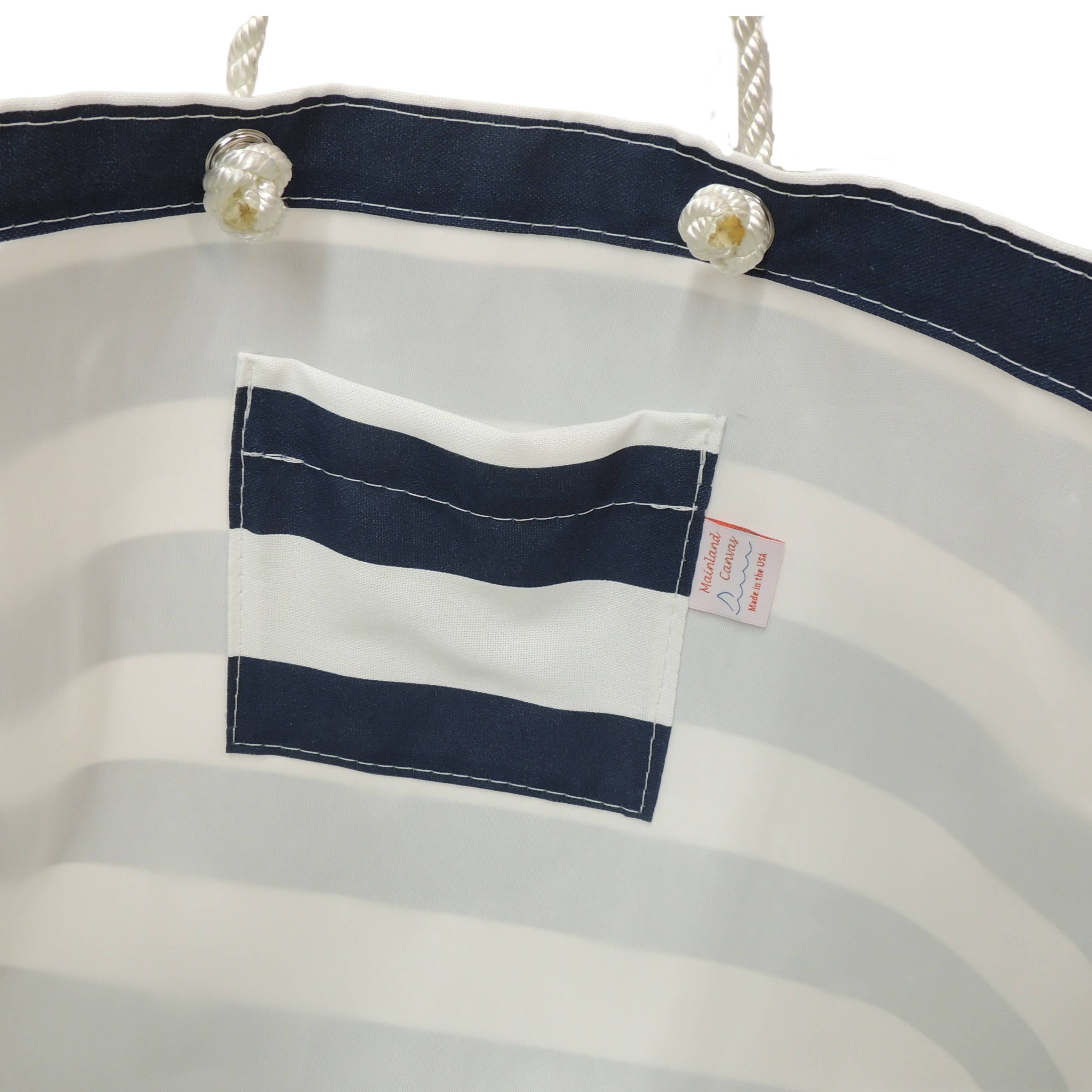 Nautical Tote – Navy and White Stripe - MaisonBeach