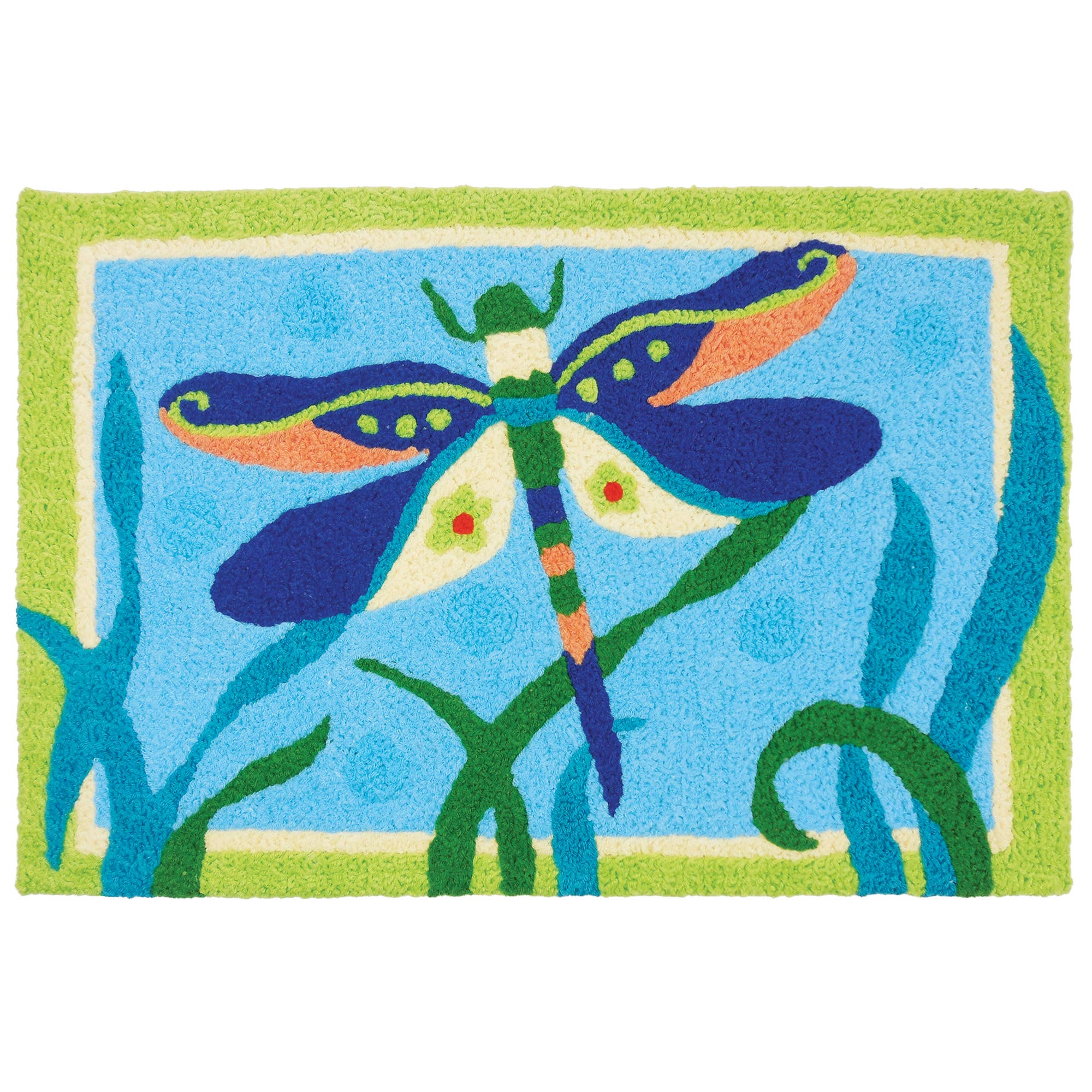 Jellybean Rug - Fancy Dressed Dragonfly Jellybean Rug 20" x 30" - Garden - MaisonBeach