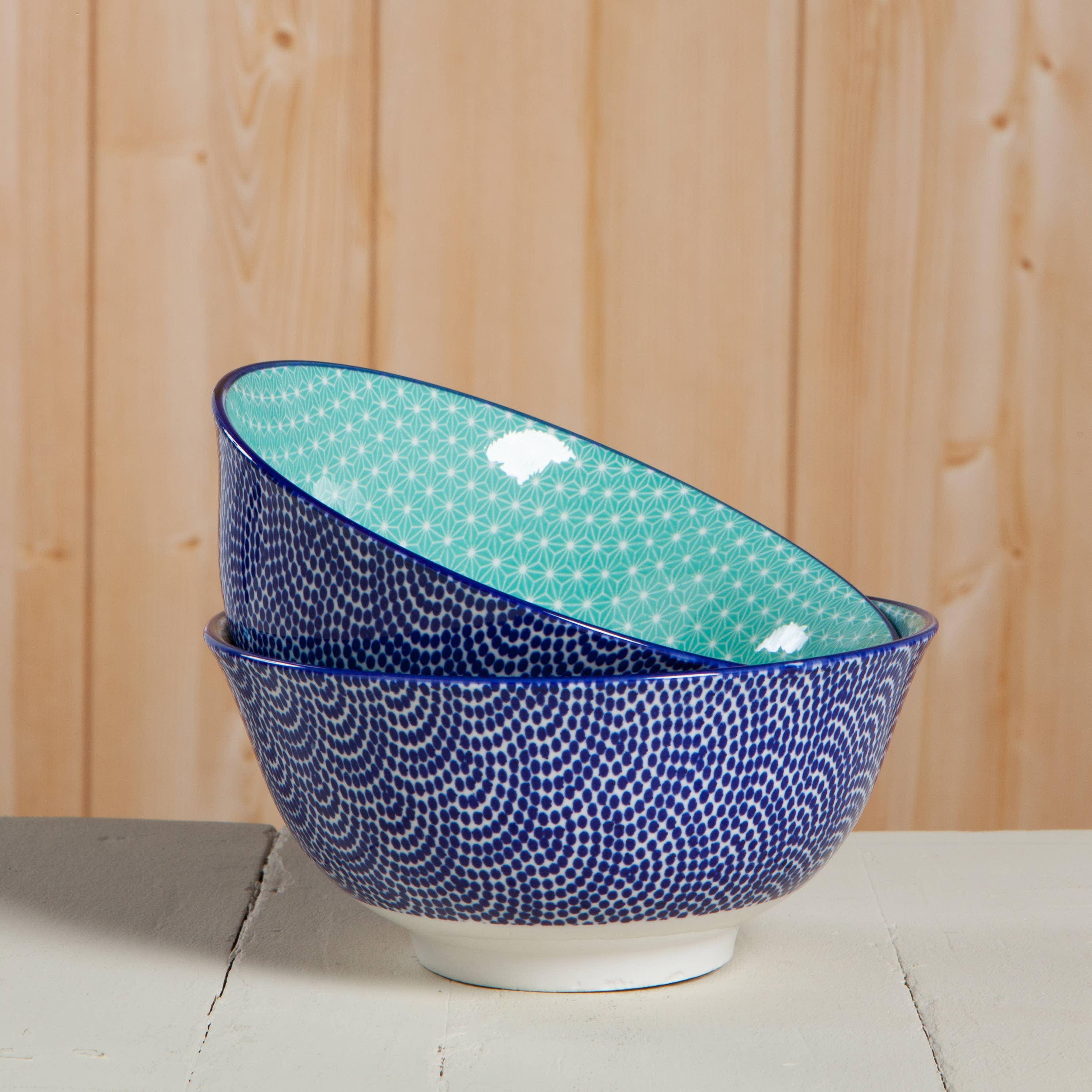 Now Designs by Danica - Blue Waves Stamped Bowl 6 inch - MaisonBeach