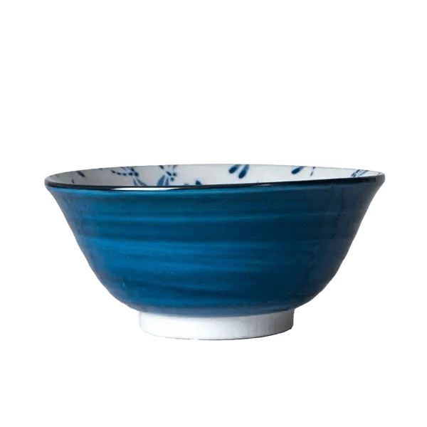 19oz Aotonbo Dragonfly Design Porcelain Tayo Medium Bowl – 6” Diameter - MaisonBeach