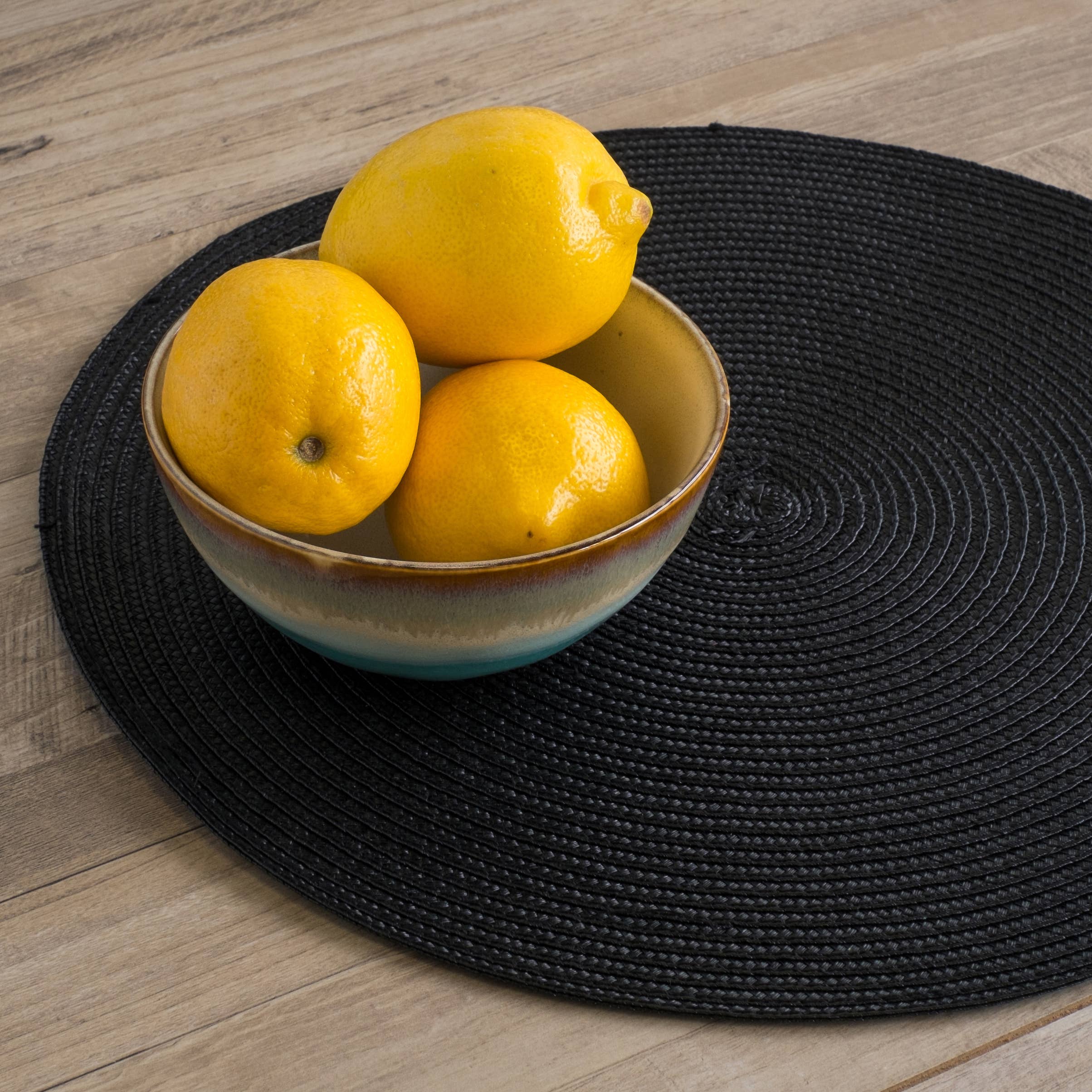 Now Designs by Danica - Disko Black Round Placemat - MaisonBeach