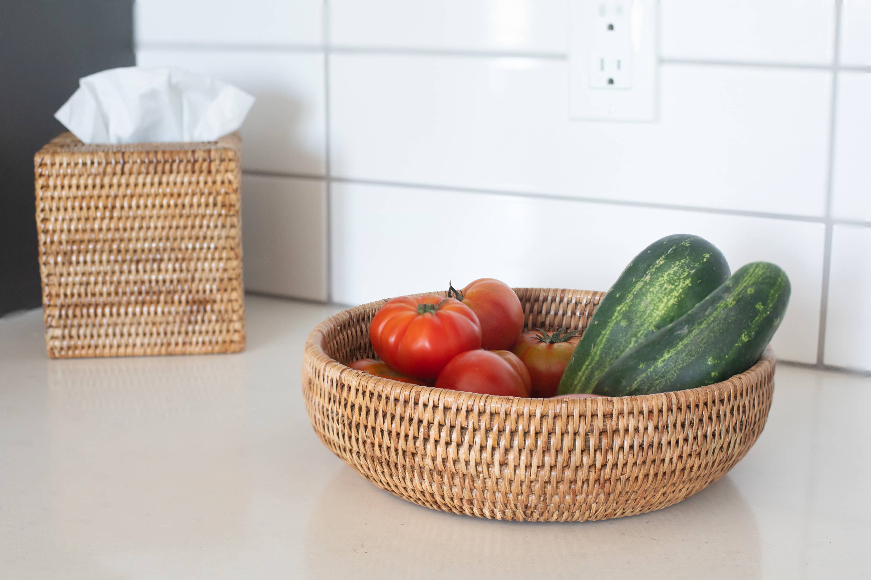 Honey Brown Rattan Everything Bowl