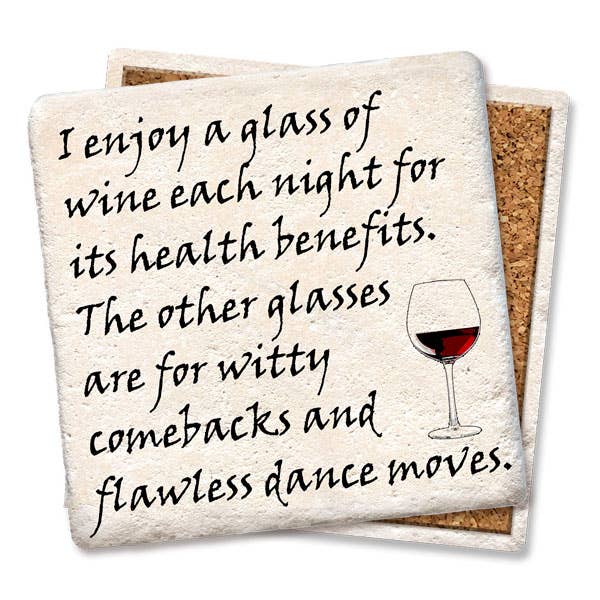 I enjoy a glass of wine coaster - MaisonBeach