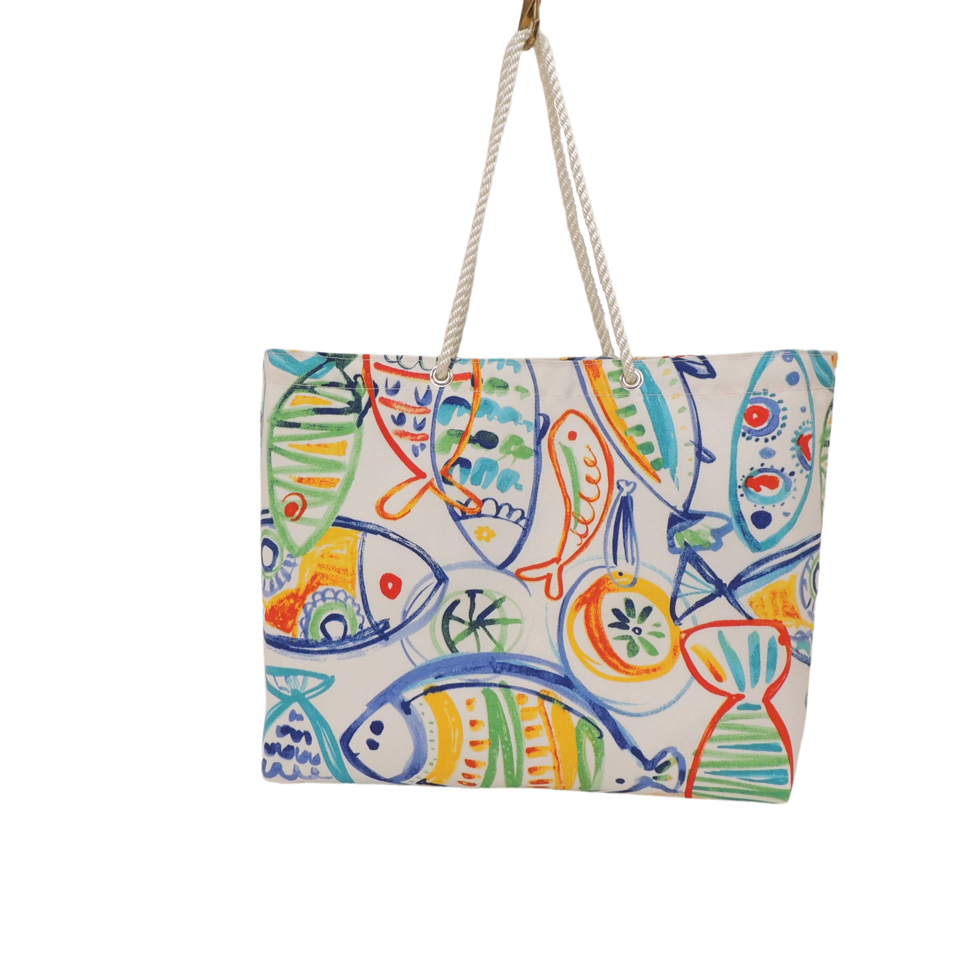 Nautical Tote, Fish Pattern