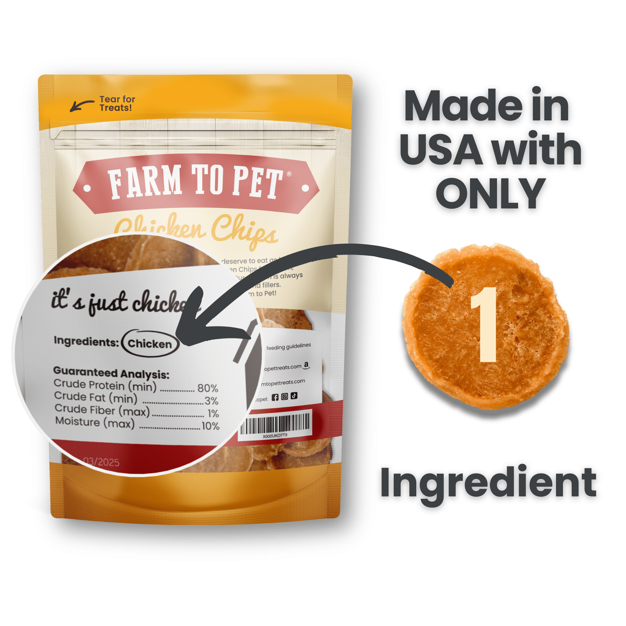 Farm to Pet - Chicken Chips: 12oz - MaisonBeach