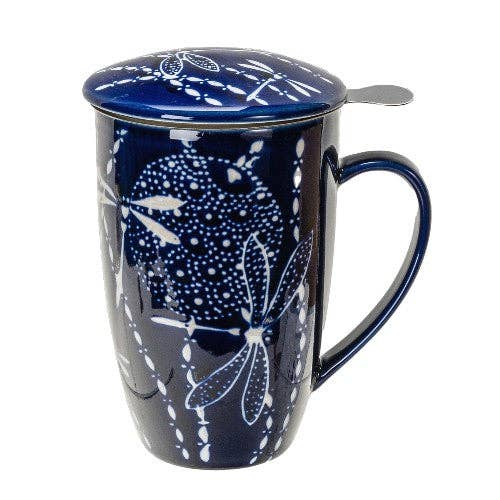 Dragonfly 15oz Tea Mug with Lid and Infuser – Elegant & Functional - MaisonBeach