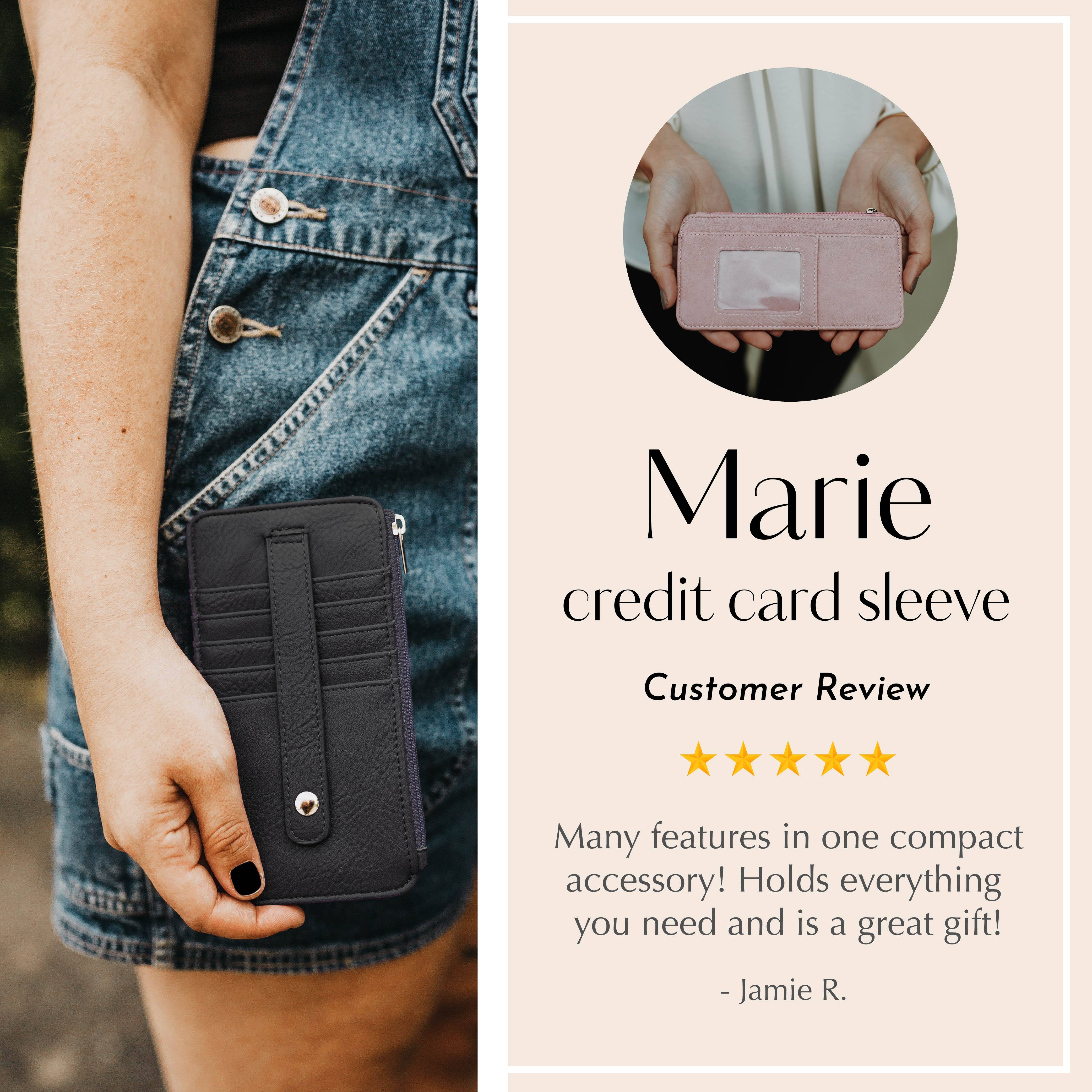 Marie Credit Card Sleeve: Black