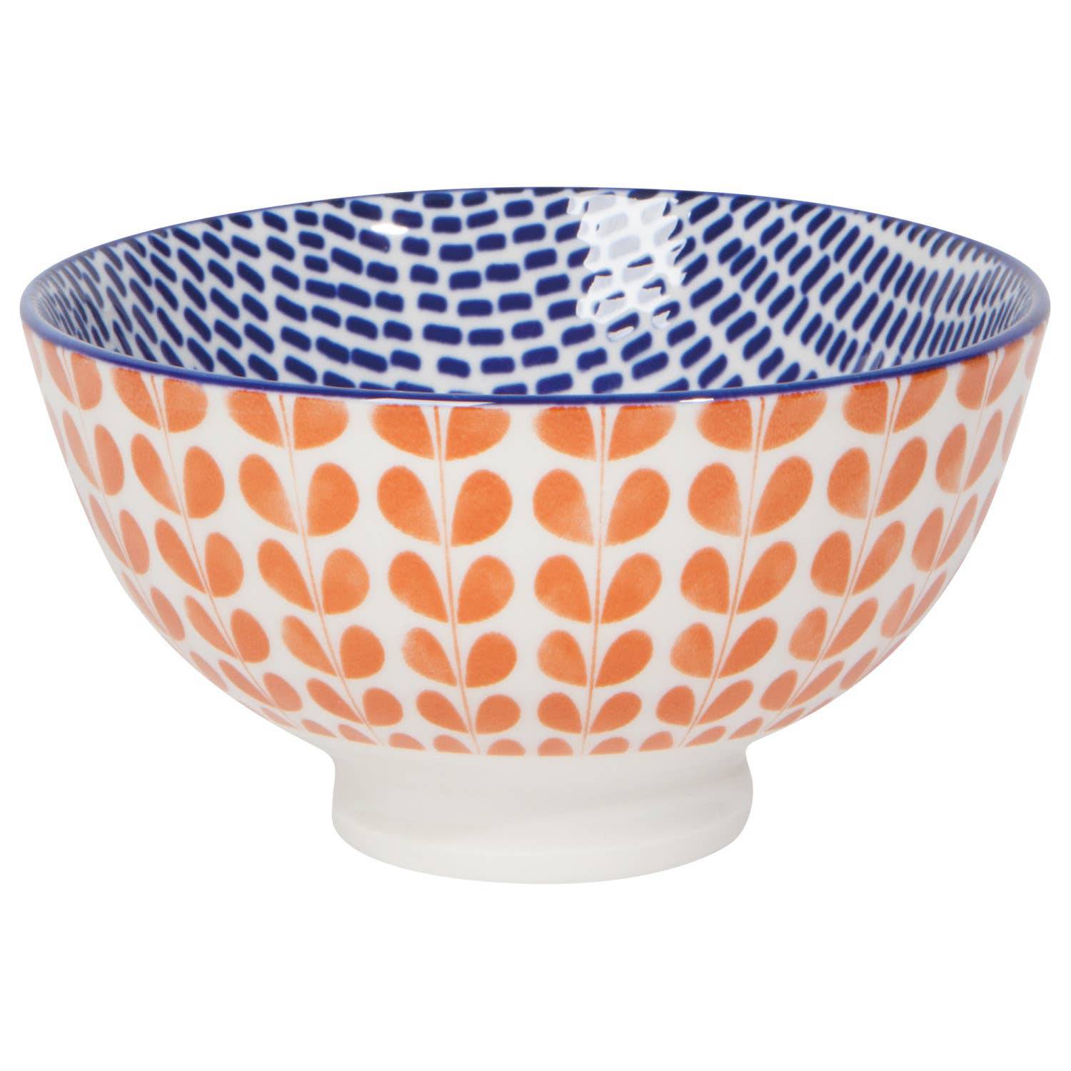 Now Designs by Danica - Orange Blue Blossom Stamped Bowl 4 Inch - MaisonBeach