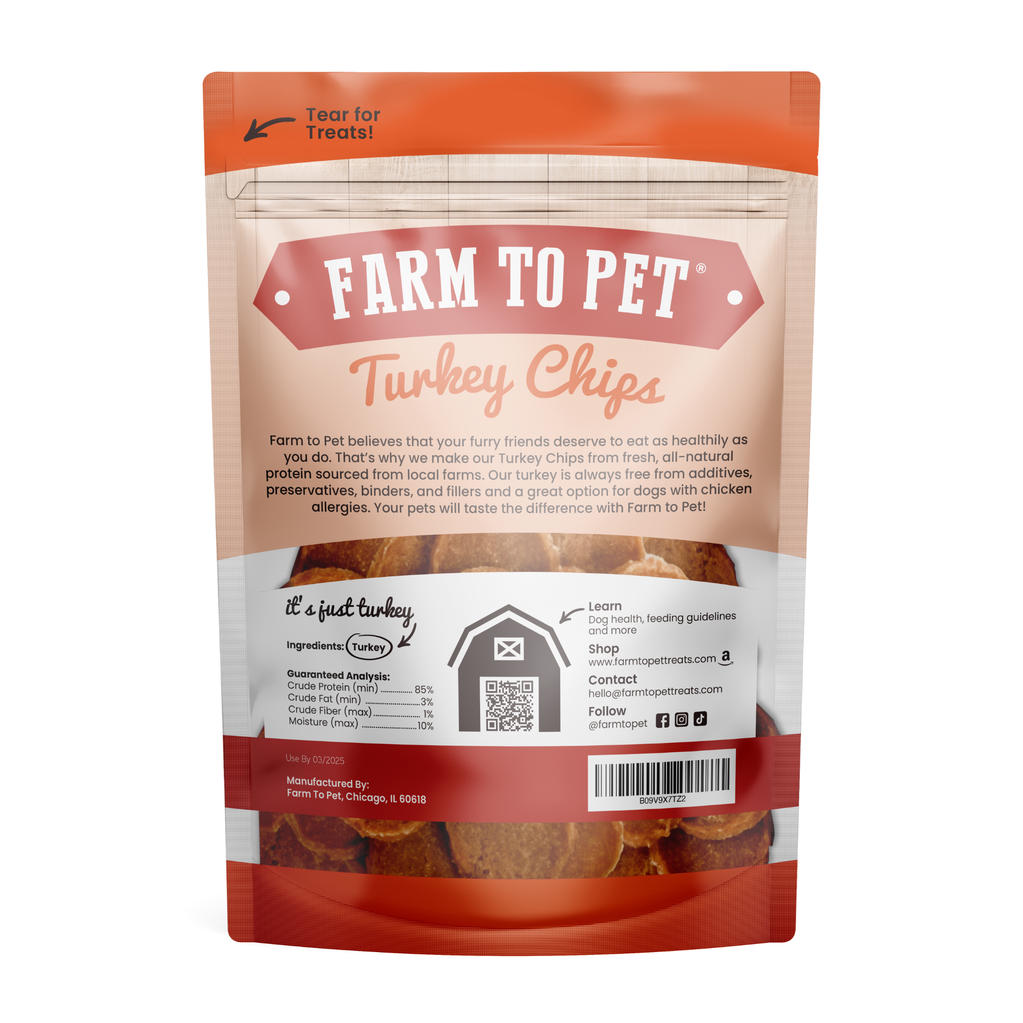 Farm to Pet - Turkey Chips: 4oz