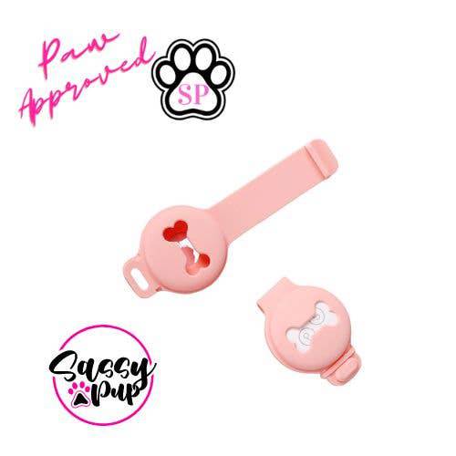 Sassy Pup LLC - Silicone Airtag Case/holder for Pet Collar: Pink - MaisonBeach