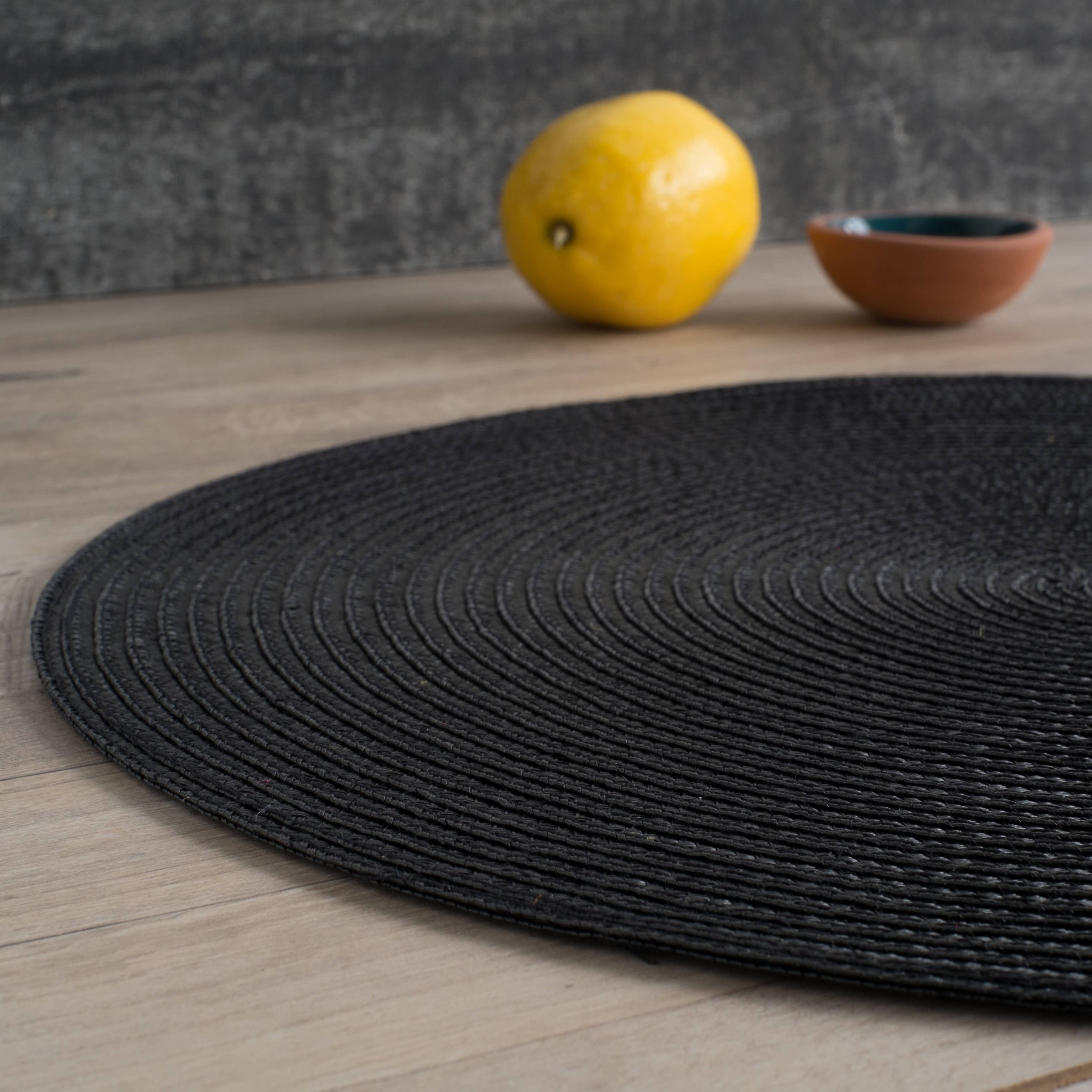 Now Designs by Danica - Disko Black Round Placemat - MaisonBeach