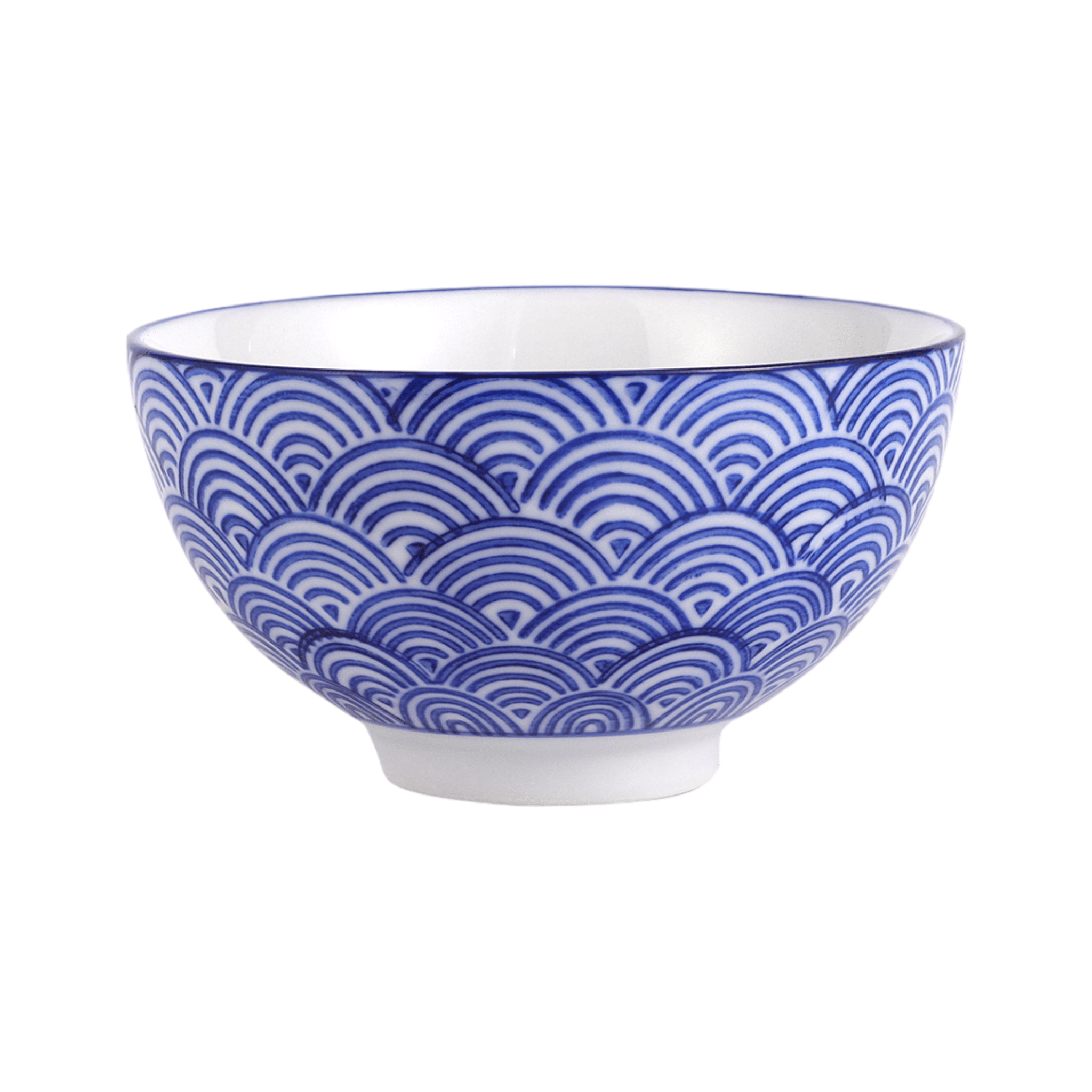 4.25" Seigaiha Wave Design Porcelain Bowl - MaisonBeach