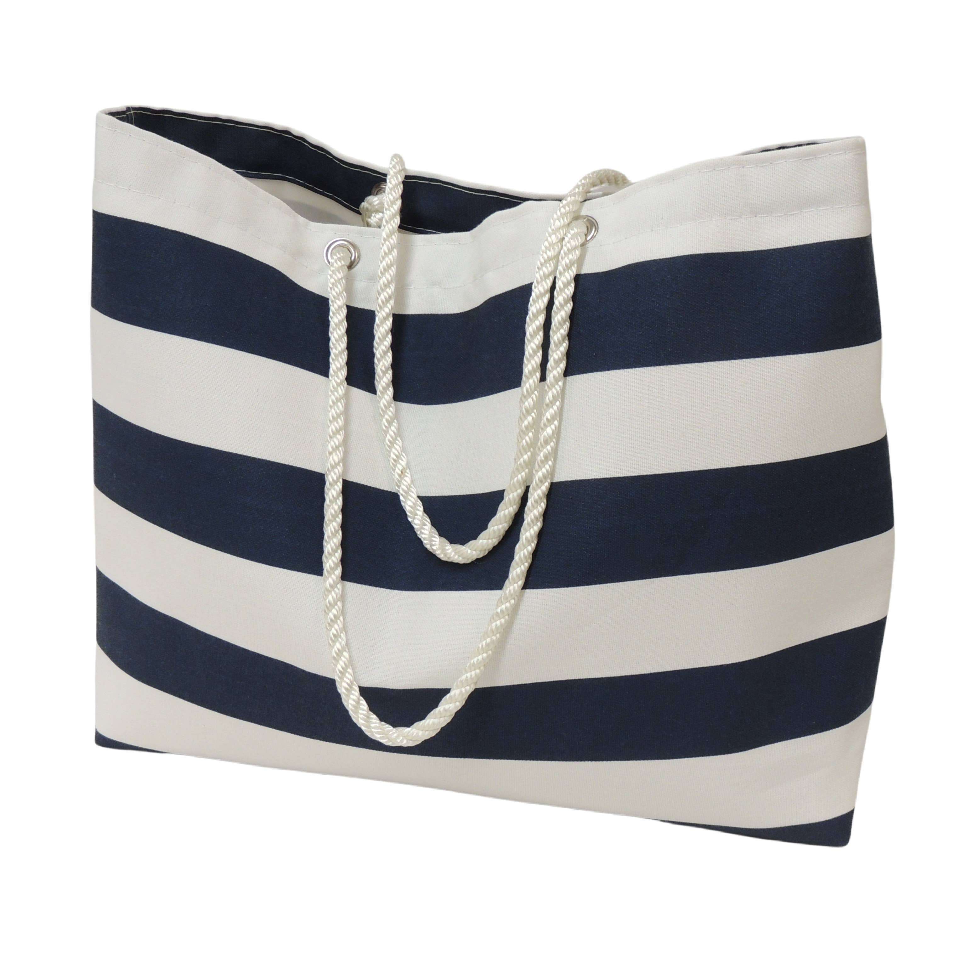 Nautical Tote – Navy and White Stripe - MaisonBeach