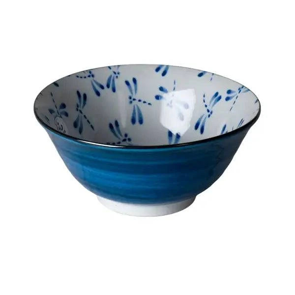 19oz Aotonbo Dragonfly Design Porcelain Tayo Medium Bowl – 6” Diameter - MaisonBeach