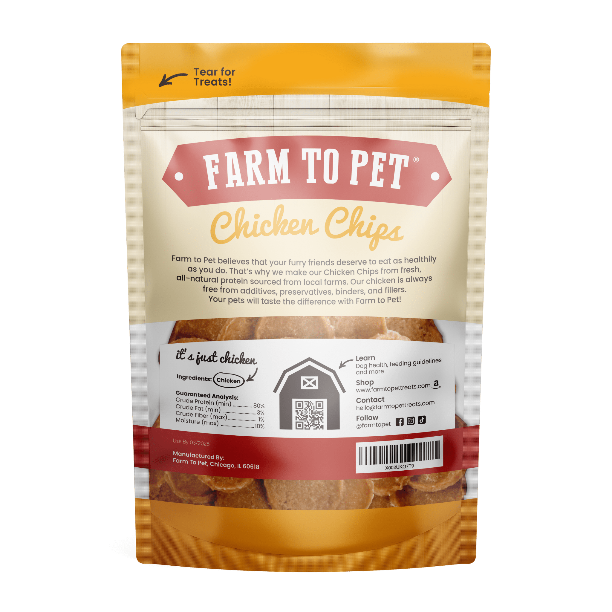 Farm to Pet - Chicken Chips: 12oz - MaisonBeach