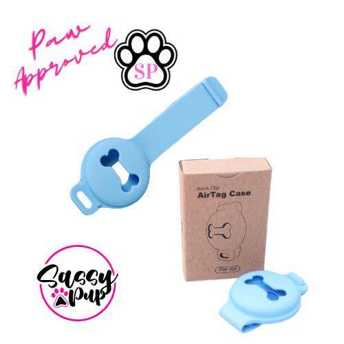 Sassy Pup LLC - Silicone Airtag Case/holder for Pet Collar: Blue - MaisonBeach