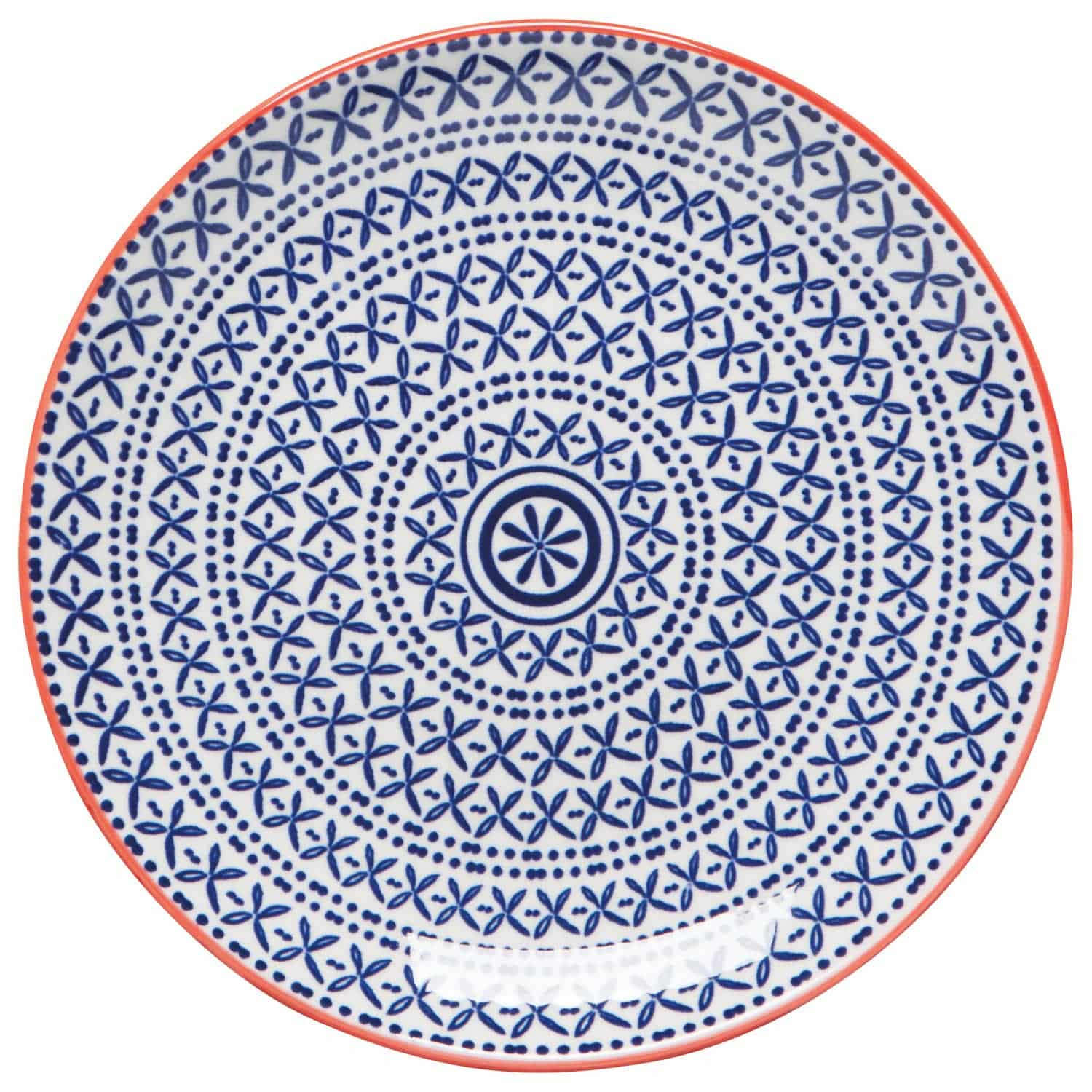 Now Designs by Danica - Blue Cross Stamped Appetizer Plate 6 inch - MaisonBeach