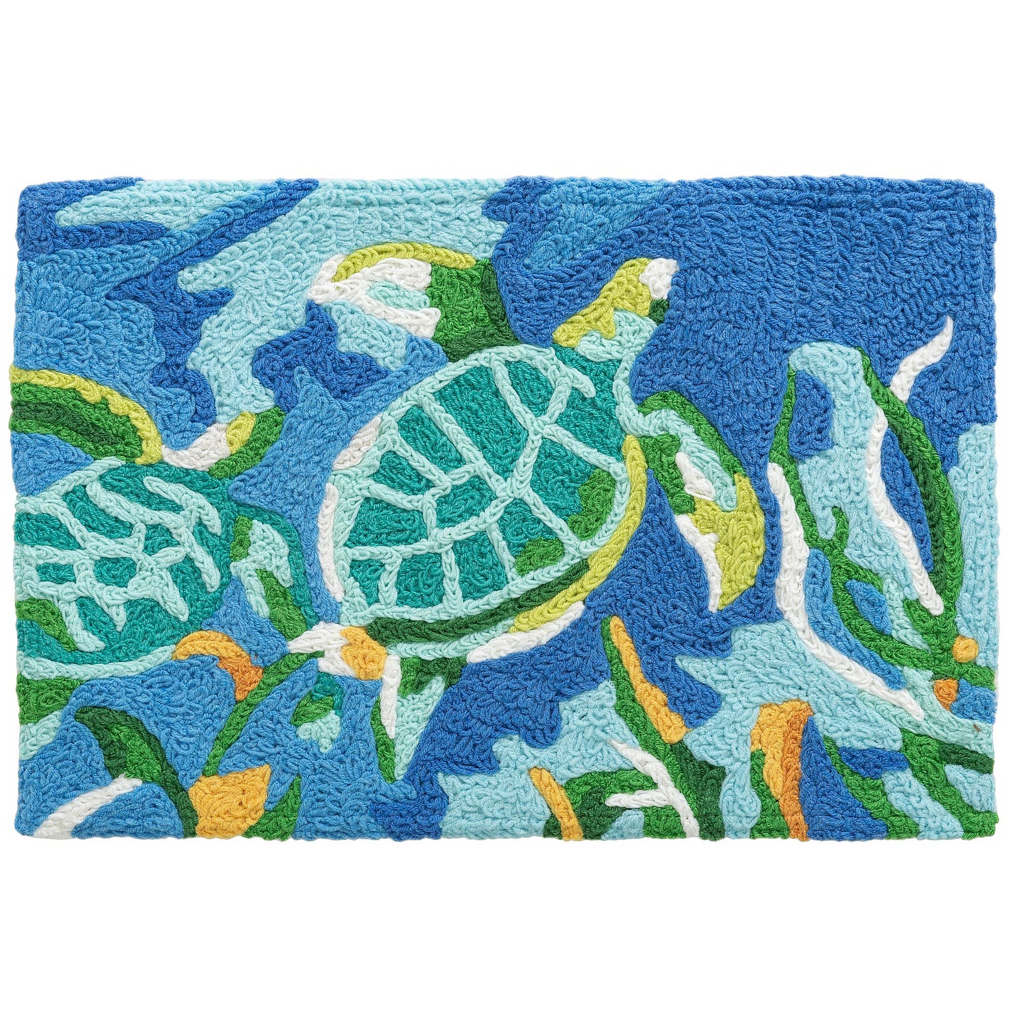 20" x 30" Turtles Swimming in Seaweed Rug - MaisonBeach