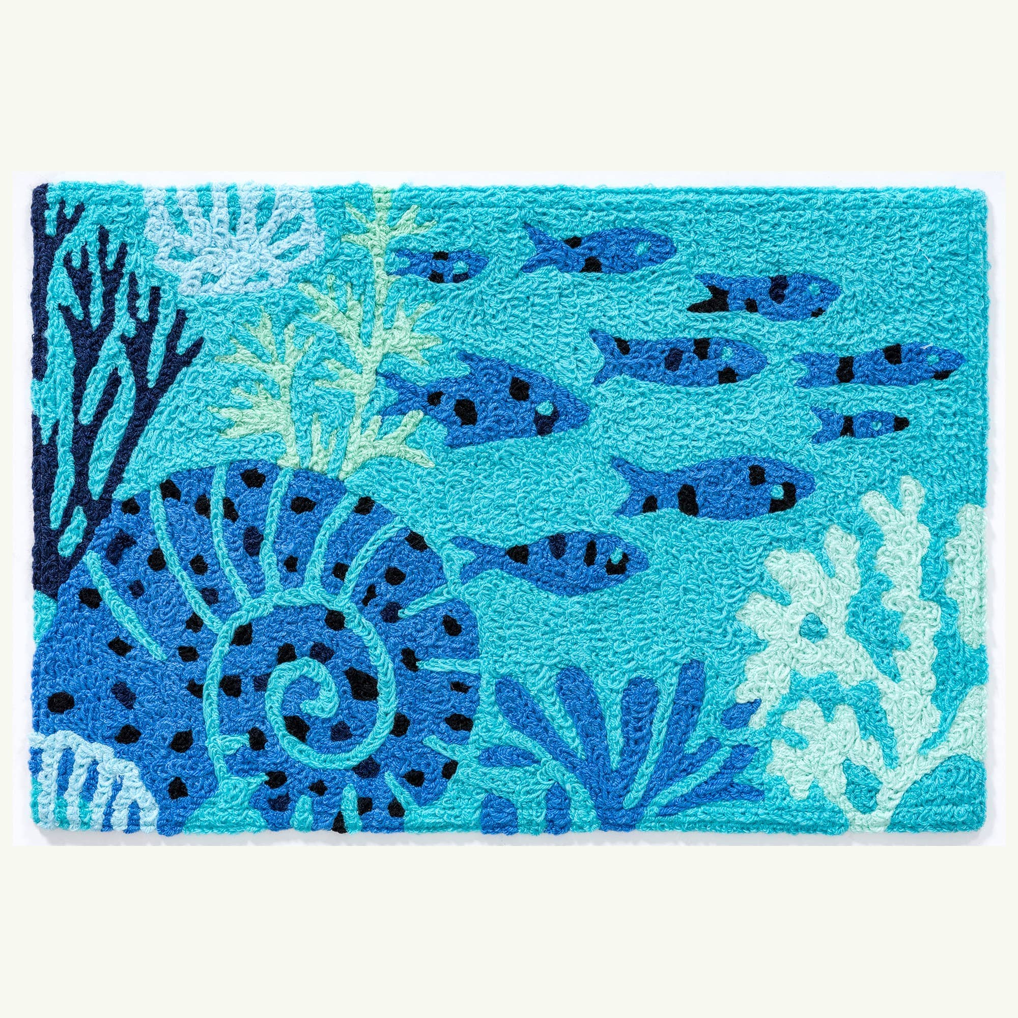 20” x 30”  Aquamarine Fish and Coral Rug - MaisonBeach