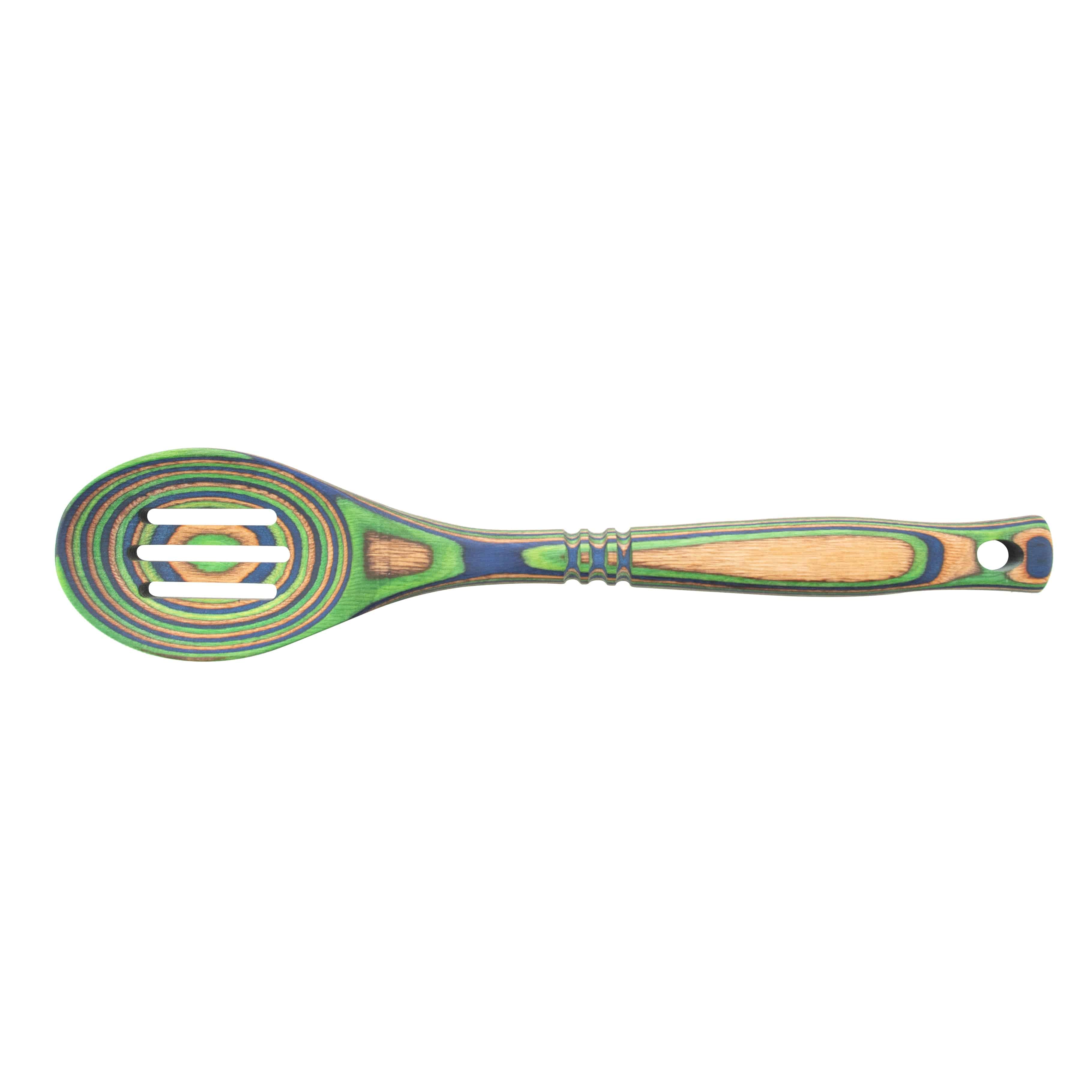 Peacock Pakka Wood Slotted Spoon - MaisonBeach