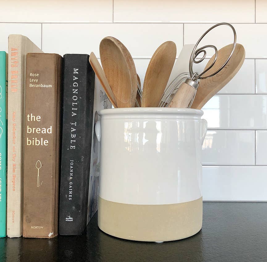 Chloe and Cotton - Chloe and Cotton Farmhouse Utensil Kitchen Crock Utensil Holder - MaisonBeach