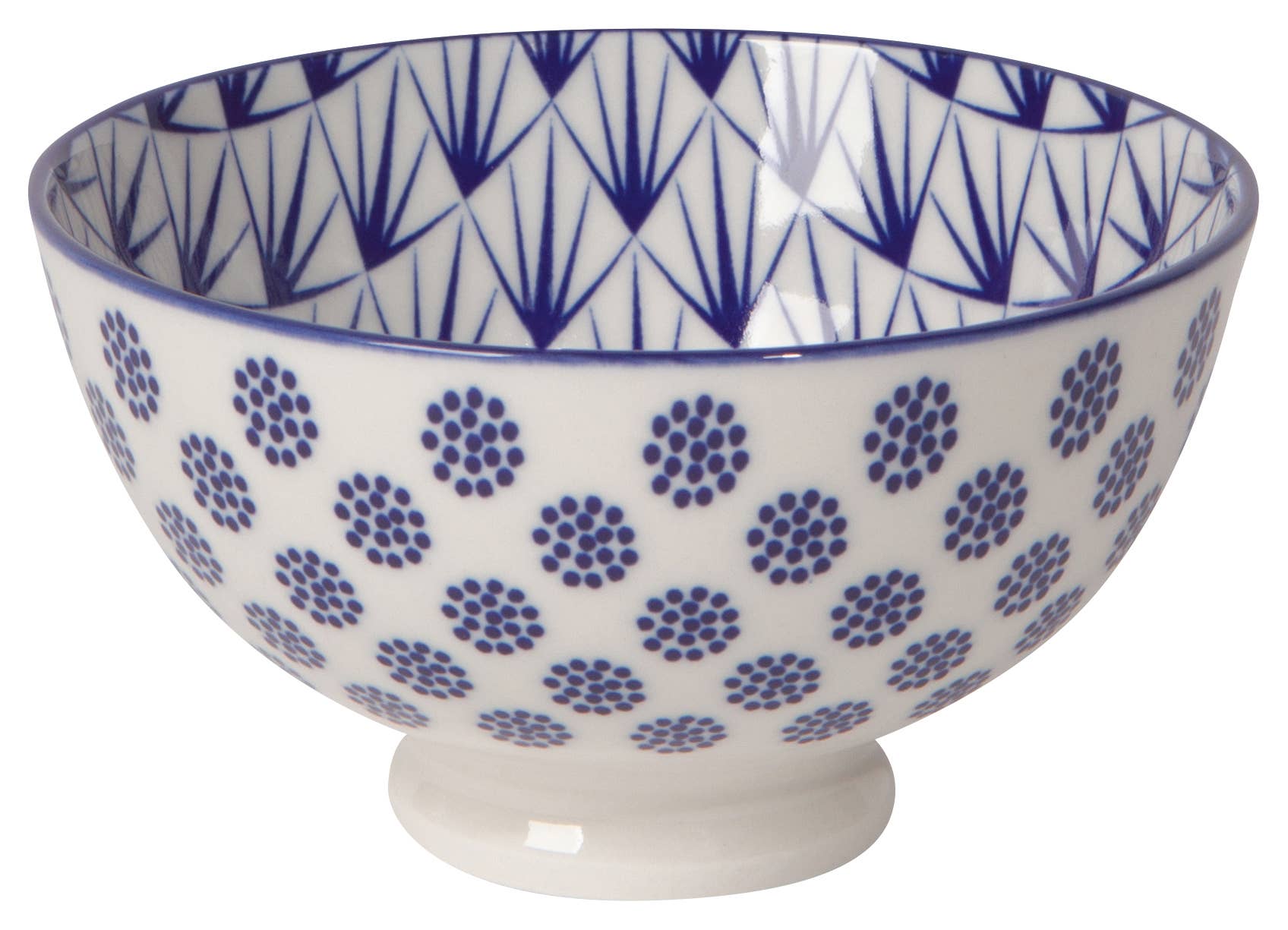 Now Designs by Danica - Blue Dots Stamped Bowl 4 inch - MaisonBeach