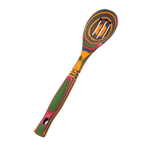 Island Bamboo - 12" Rainbow Pakka Slotted Spoon - MaisonBeach